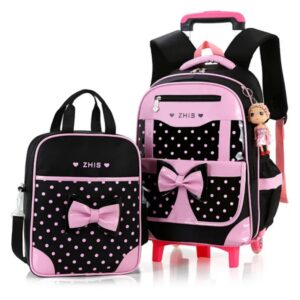 2PCS/set 3D Children Rolling school bag