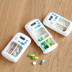 2 Grid Pill Box Alarm DIY Digital Portable Pill Organizer