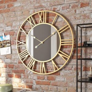 Creative wall clock metal with mirror