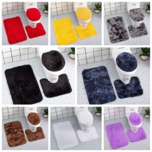 3 in 1 fluffy bathroom toilet mats(big size)