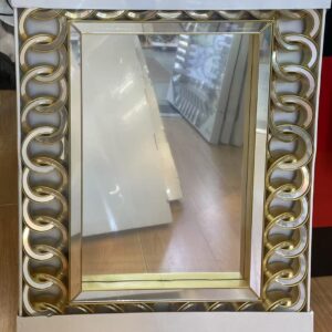 Luxury Rectangular Wall Mirror with Golden Chain Frame – 74×57cm