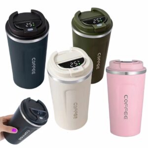 Smart Coffee Mug with LED Temperature Display – Stainless Steel Insulated Travel Cup