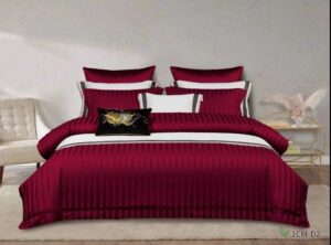 Luxury striped duvet set in Kenya – white hotel quality bedding 6x6 6x7 7x8