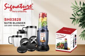 Signature Nutri Blender 900W with multiple cups & stainless steel blades for smoothies, juices,& food blending
