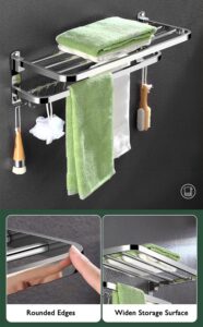 Modern stainless steel wall mounted bathroom towel rack with towel storage design