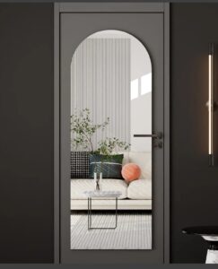Unbreakable arched acrylic self-adhesive full length wall mirror for modern home décor