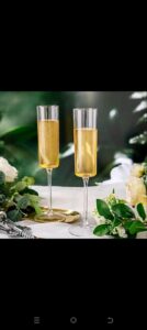Long champagne glass set of 6 elegant 175ml clear glass champagne flutes for celebrations.