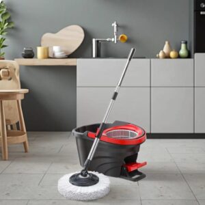 360° Spin Mop Bucket Set with Stainless Steel Handle & Microfiber Mop