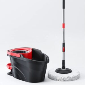 360 Spin Mop Bucket Set with Stainless Steel Handle and Microfiber Mop for Easy Floor Cleaning