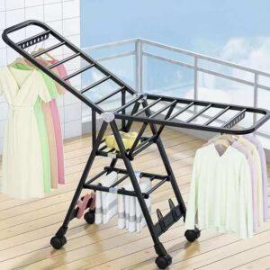 Heavy-Duty Foldable Clothes Drying Rack with Wheels