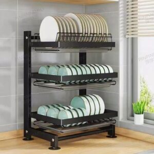 3 Tier Kitchen Dish Drying Rack | Space Saving Dish Organizer