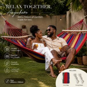 Double Cotton Hammock – 2-Person Outdoor Hammock