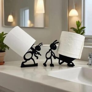 Creative Rabbit Toilet Paper Holder – Black Decorative Tissue Stand